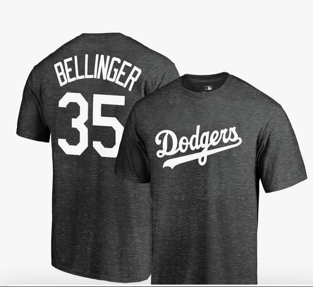 Youth Los Angeles Dodgers #35 Bellinger T-Shirt – Charcoal Gray