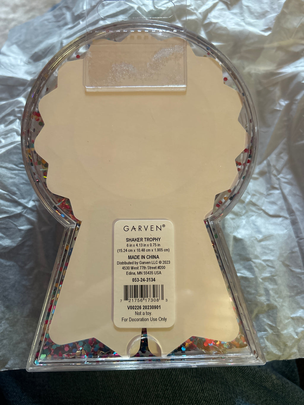 🎉 GARVEN Shaker Trophy – Confetti Decoration (6″) – Party Award / First Place