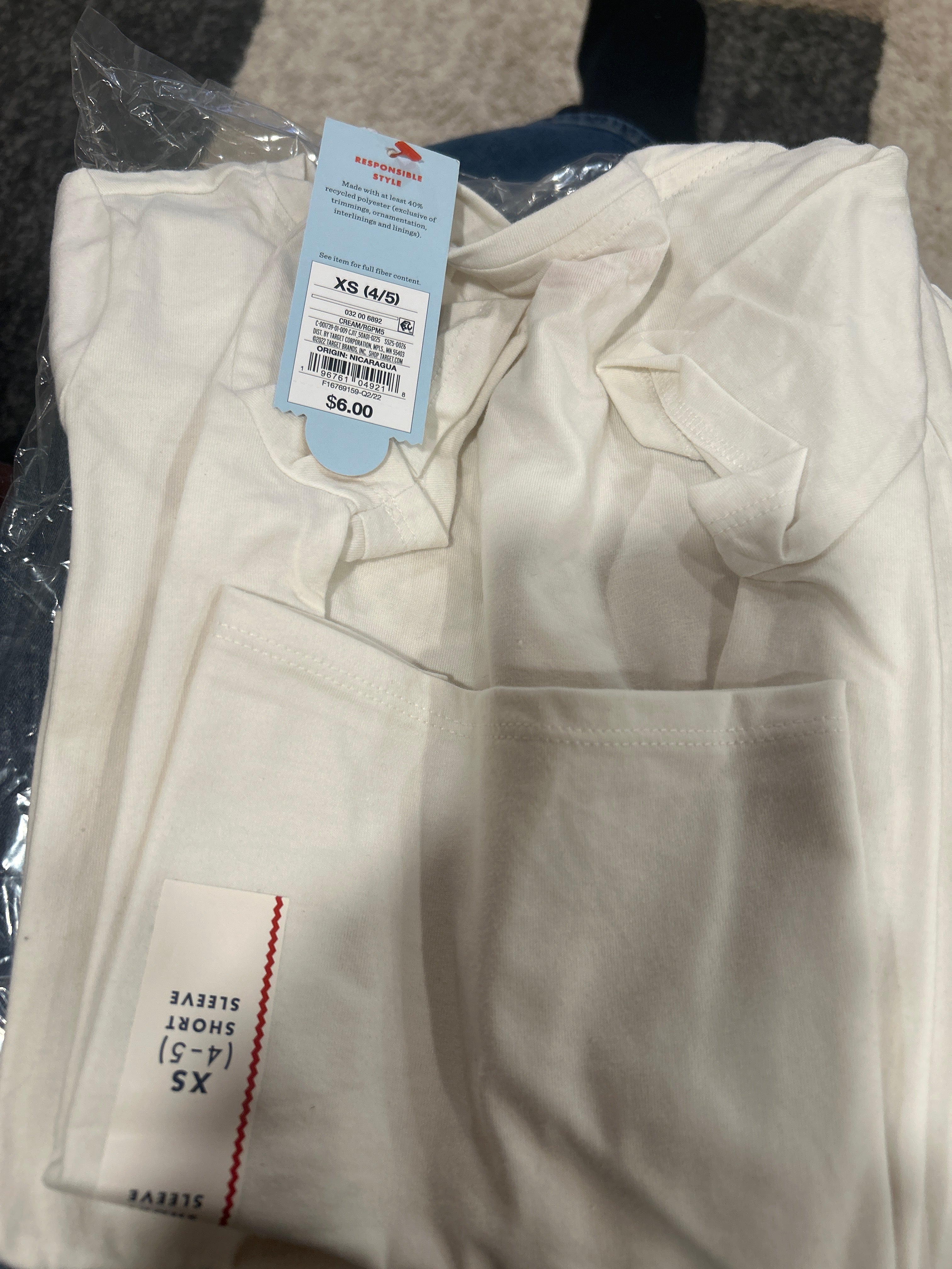 Kids Cream Top – Size XS (4/5) | Target Brand