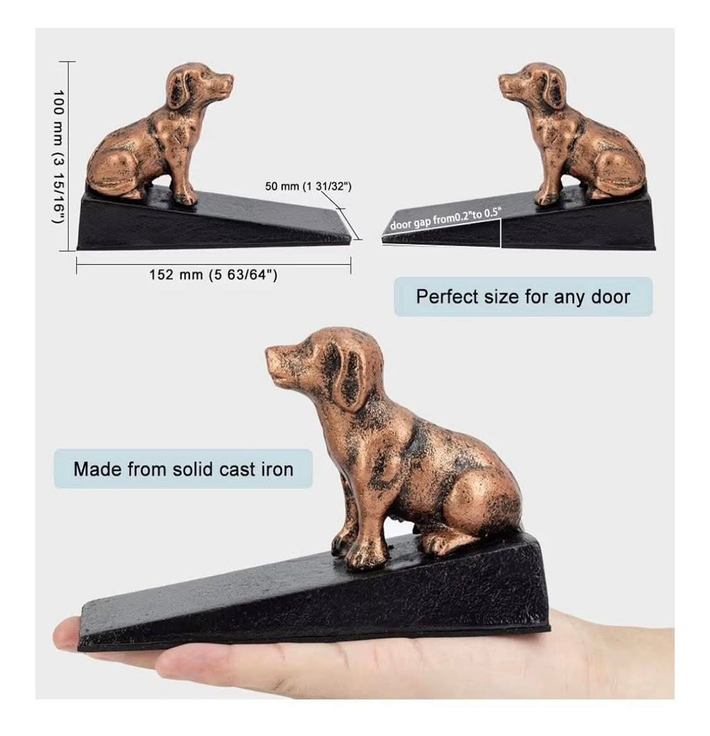 Earl Diamond Heavy Duty Cast Iron Cute Dog Door Stops |