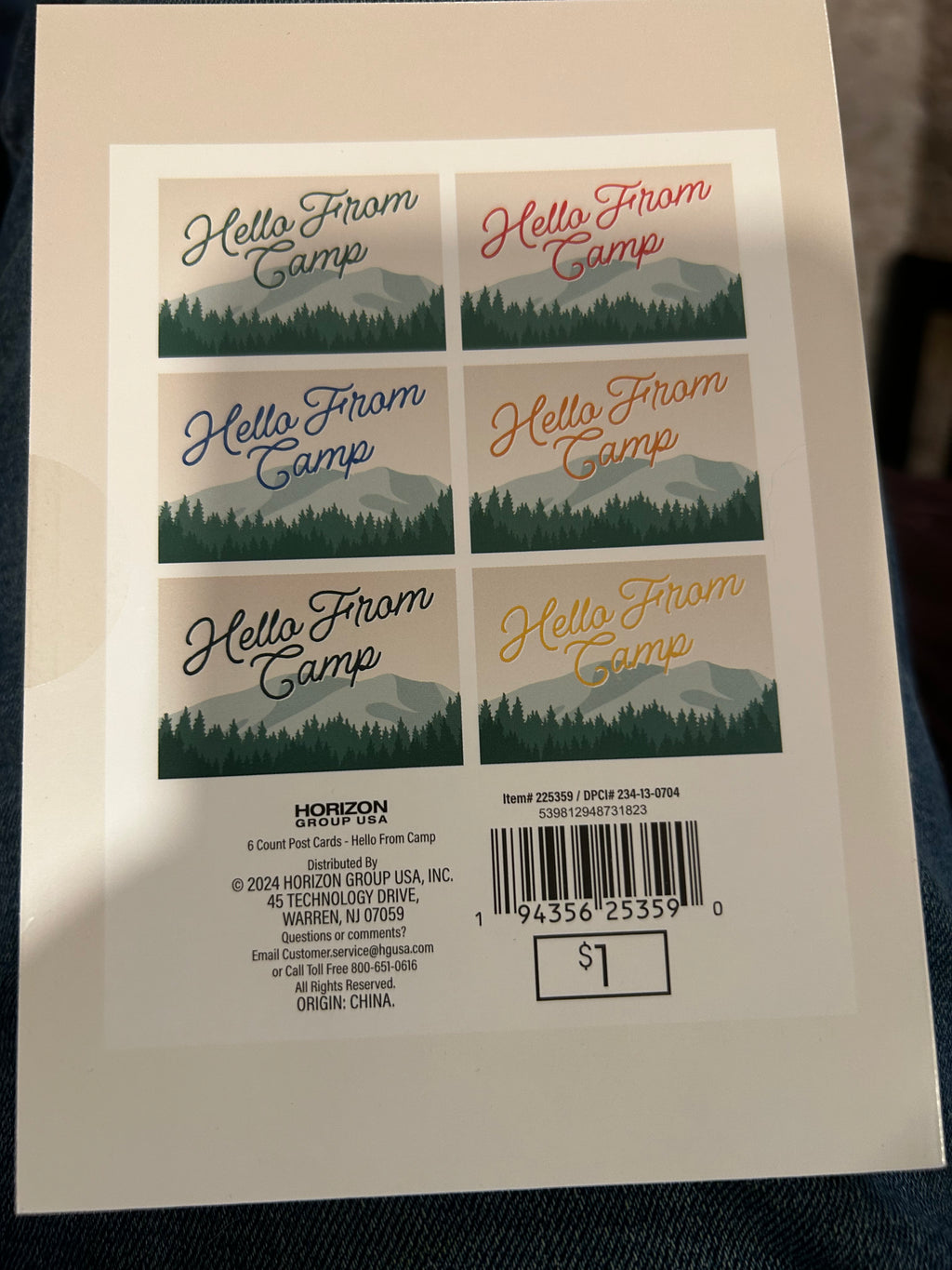 Hello From Camp Tear Away Postcards – 6 Count