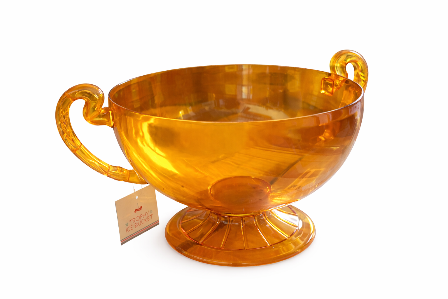 Amber Trophy Ice Bucket Bowl – Decorative Food-Safe Party & Drink Bowl