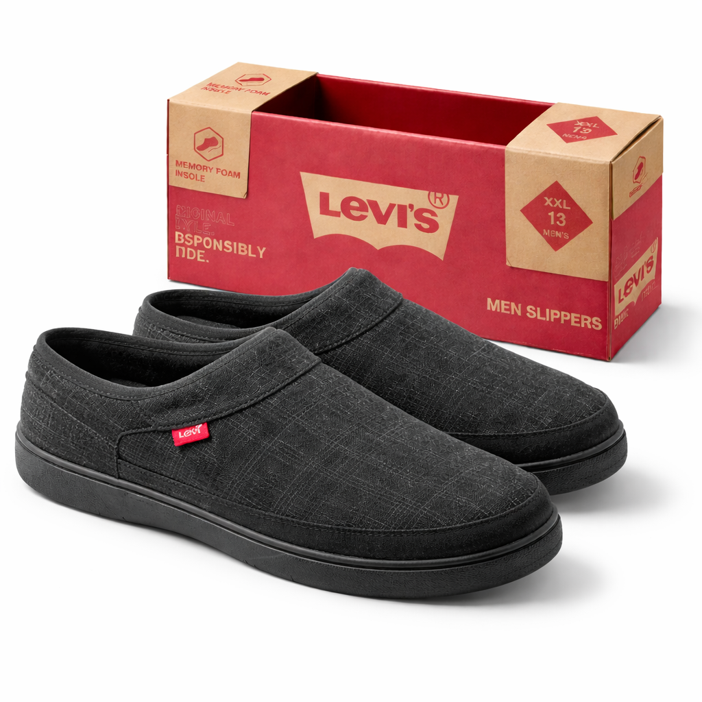 Levi’s Men’s Memory Foam Slippers – Size XXL (13)