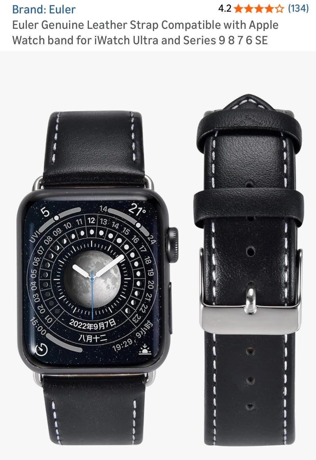 Euler apple watch strap. Black 
(38,40,41mm)